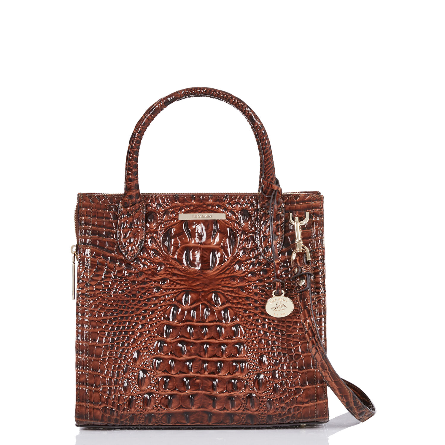 BRAHMIN Melbourne Collection Finley Leather Crocodile-Embossed Carryall  Satchel Tote Bag | Dillard's